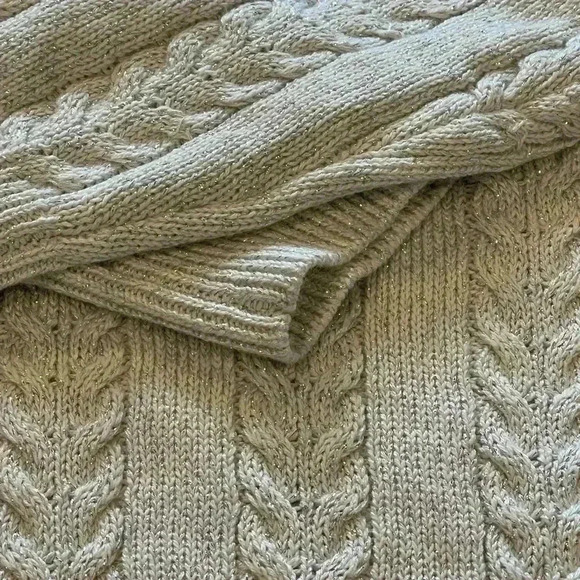 Athleta Crossroads Crew Sweater Bright White Metallic, Holidays, Sparkle Size M - Picture 10 of 15